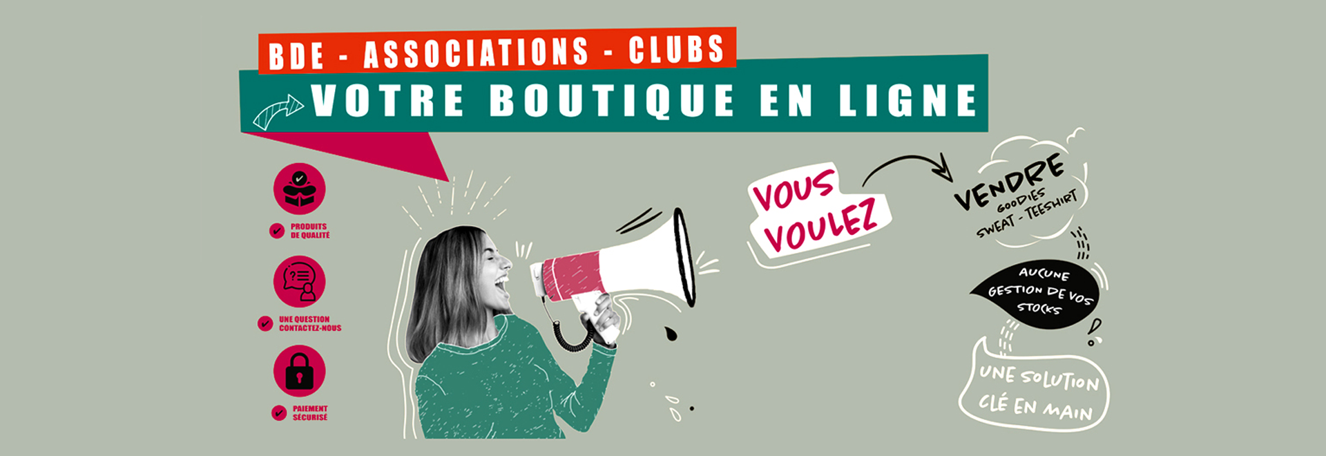 etudiants, associations, clubs, boutique en ligne textile