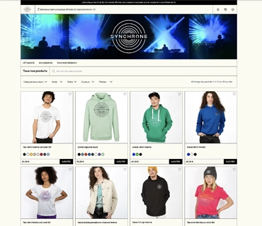 Boutique en ligne association synchrone, personnile ton textile