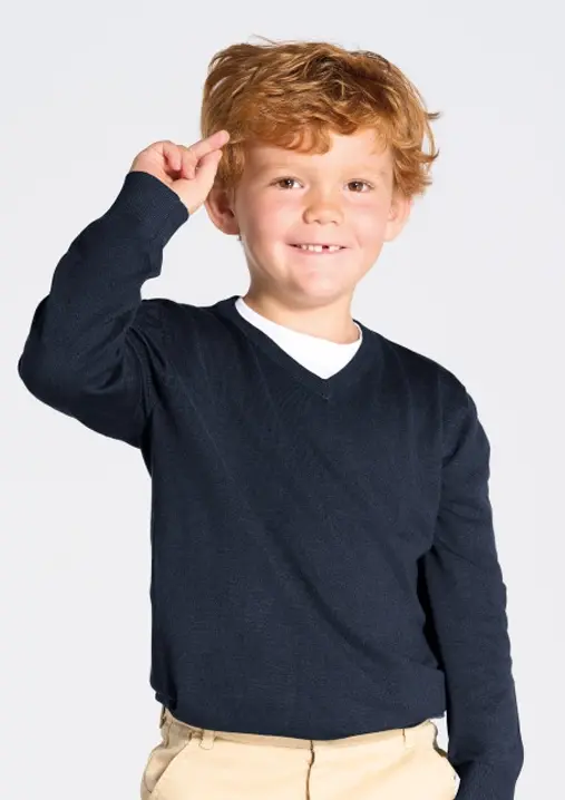 Pull col V pour enfant